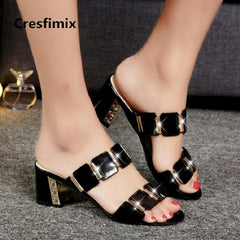 High Heel PU Leather Sandals