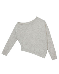Mohair One-shoulder Knit Sweater
