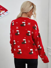 Christmas Stocking Snowflake Knit Sweater