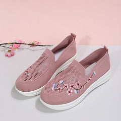 Embroidered Slip-on Flyknit Breathable Loafers