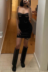 Paneled Cutout Slip mini Dress