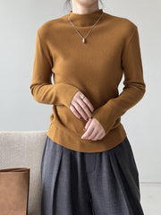 Half turtleneck brushed soft touch sweater