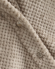 Button Closure Rounded Hem Hooded Sweatshirt Jacket