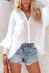 Wind of the Mediterranean Thin Mid-length Shirt Top