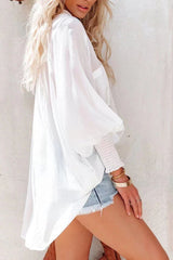 Wind of the Mediterranean Thin Mid-length Shirt Top