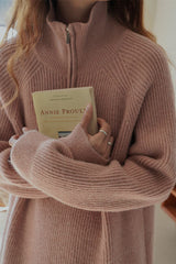 Half-zip above-the-knee knitted dress