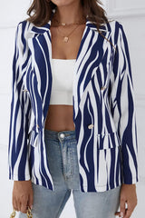 Houndstooth Double-Breasted Peaked Lapel Blazer