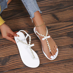 Pearl String Clip-toe Sandals