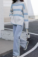 Here For You Striped Turtleneck Sweater