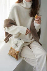 Turtleneck Pullover Loose base Knitted Sweater