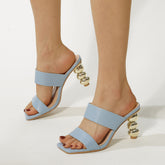 Shaped Electroplated Round ball Heel sandals