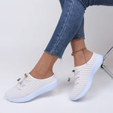 Flyknit Low-heel Lace-up Toe Slippers