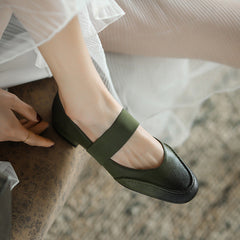 Retro Mary Jane Slim Toe Strap Flats