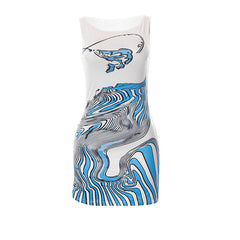 Sleeveless Print Slim Fit Hip Dress