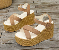 Rubber Sole Buckle Non-slip Peep Toe Sandals