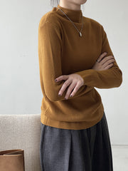 Half turtleneck brushed soft touch sweater