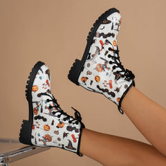 Halloween Cartoon Print Martin Boots