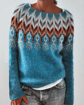 Indiana feather pattern pullover sweater