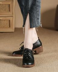 Glossy leather upper lace up oxford shoes