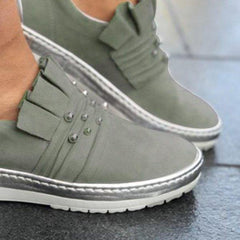 Casual Artificial Pearl Decoration Solid Color Sneakers