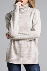 Casual Knit High Neck Loose Sweater