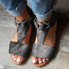 Chic Adjustable Buckle Pu Sandals