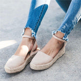 Classic Espadrille Sandals Platform Buckle Strap Sandals