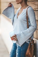 Commuter V-neck Loose Knitted Shirt