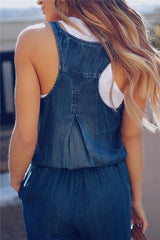 Denim Sleeveless Jumpsuit