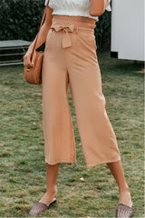 Elegant Bow Tie Wide Leg Pants