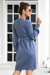 Elegant Soft Belt A-line Knitted Dress