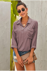 Elegant V Neck Loose Shirt
