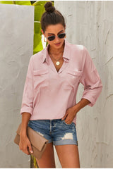 Elegant V Neck Loose Shirt