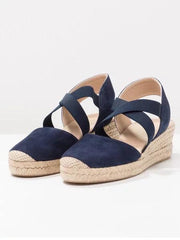 Espadrille Wedge Sandals Elastic Band Slip On Sandals