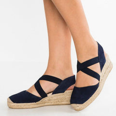 Espadrille Wedge Sandals Elastic Band Slip On Sandals