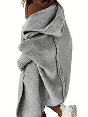 Oversized Hooded Knitted Cardigan