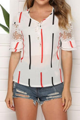 Flared Sleeves Off-shoulder Chiffon Shirt