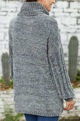 High Neck Solid Color Sweater
