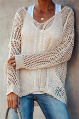 Hollow Out Beach Cover Up Top