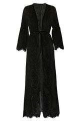 Lace Tie Front Beach Cover Up