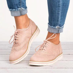 Lace Up Perforated Oxfords Shoes Plus Size Casual Shoes