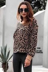 Leopard Round Neck Loose Sweater