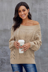 Loose Cable Solid Color Pullover
