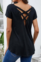 Loose Casual Back Cross Top