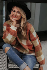 Loose Lambswool Plaid Pullover