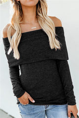 Off Shoulder Lapel Pullover