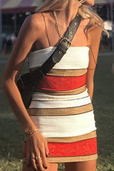 Casual Striped Strap Short Dress