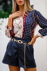 Paisley Three Quarter Length Sleeve Shirt