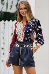 Paisley Three Quarter Length Sleeve Shirt