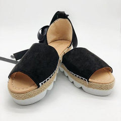 Platform Peep Toe Lace Up Spring Summer Sandals